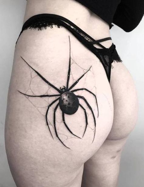 Shock Mansion Spider Tattoos, Body Tattoo Design, Floral Thigh Tattoos, Fire Tattoo, Creepy Tattoos, Spider Tattoo, Dream Tattoos, Black Ink Tattoos, Dope Tattoos