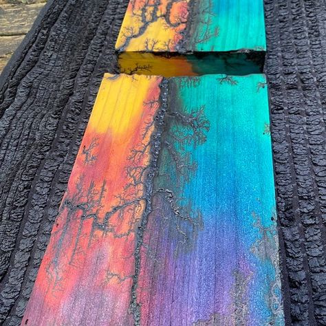 TheFoxandCrowStudio - Etsy UK Fractal Wood, Scrap Wood Art, Diy Wood Stain, Wood Art Diy, Fractal Patterns, Painted Chairs, Pallet Art, Mystical Art, Diy Wood Projects