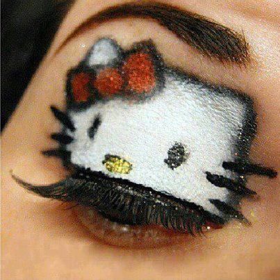 Hello Kitty Imagenes, Kitty Makeup, Hello Kitty Makeup, Hello Kitty Party, Crazy Makeup, Eye Shadows, Hello Kitty Collection, I Love Makeup, Eye Art