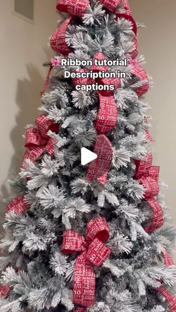 Liliana Jaimes| Holiday decor | I’ve been asked for tips for adding ribbon to the Christmas tree. Here is a simple way to do it ⬇️🎀🎄

1. Make a three loop bow and leave a... | Instagram How To Tie Ribbon Bows For Christmas Tree, Simple Christmas Tree Ribbon Ideas, How To Add Ribbons To Christmas Tree, How To Loop Ribbon On Christmas Tree, Christmas Tree Ideas Ribbon Decorating, Christmas Tree Bows Diy How To Make, How To Make A Bow Topper Christmas Trees, Adding Bows To Christmas Tree, Diy Ribbon On Christmas Tree