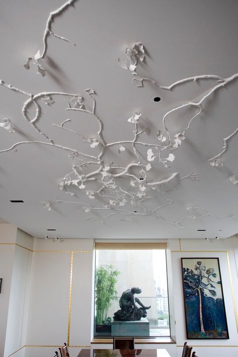 David Wiseman | Gingko Canopy Ceiling, Installation Canopy Ceiling, Ceiling Installation, American Design, Central Park, Natural World, Art Decor, Lounge, Ceiling, Architecture