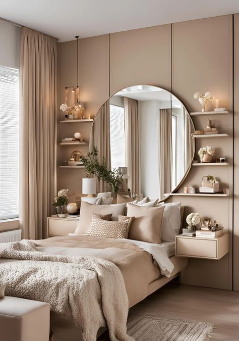 Chic Modern Bedroom Ideas, Cream Inspired Bedroom, Feminine Bedroom Elegant Luxe, Glam Interior Design Bedroom, Blush Neutral Bedroom, Feminine Chic Bedroom, Neutral And Blush Bedroom, Women’s Bedroom Decor, Guest Bedroom Ideas Cozy Modern Elegant