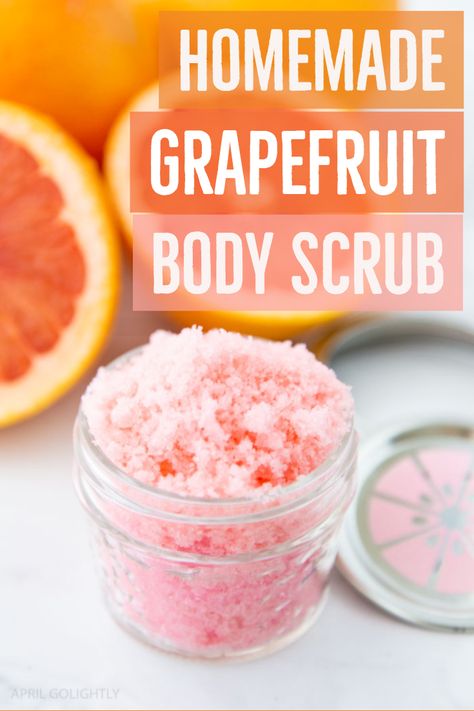 Homemade Grapefruit Body Scrub Sugar Body Scrub Recipe, Body Scrub Recipe, Scrub Corpo, Sugar Scrub Recipe, Face Scrub Homemade, Diy Body Scrub, Grapefruit Essential Oil, Scrub Recipe, Sugar Body Scrub