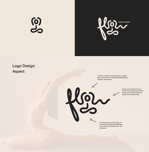 Flow Yoga Studio | Brand Identity :: Behance Yoga Brand Identity, Yoga Studio Logo, Pilates Logo, Studio Brand Identity, Yoga Logo Design, Yoga Branding, Flow Yoga, Yoga Logo, Studio Logo