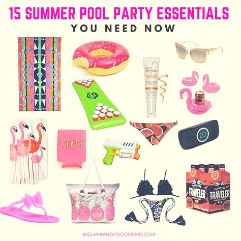 15 Summer Pool Party Essentials You Need Now Pool Party Essentials, Party Essentials List, Floating Beer Pong Table, Pool Party Summer, Pool Party Food, Pool Party Kids, Pool Essentials, Party Zone, I Like Beer