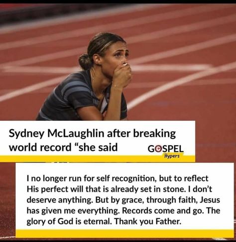 Sydney Mclaughlin Quotes, Sydney Mclaughlin-levrone, Sydney Mclaughlin, Christian Athletes, Yes And Amen, Christian Things, Christian Quotes God, Christian Girl, Christian Love