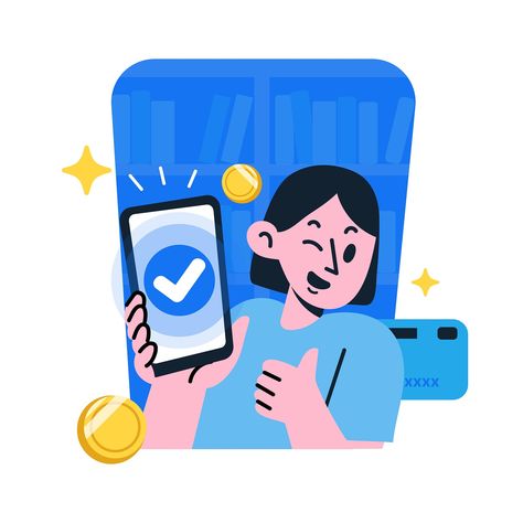 UI Illustration - Payment success by Annisa Rahmawati on Dribbble Money Graphic Design Illustration, Save Money Illustration, Check Illustration, Payment Illustration, Banking Illustration, Apps Illustration, Payment Successful, Success Illustration, Illustration System