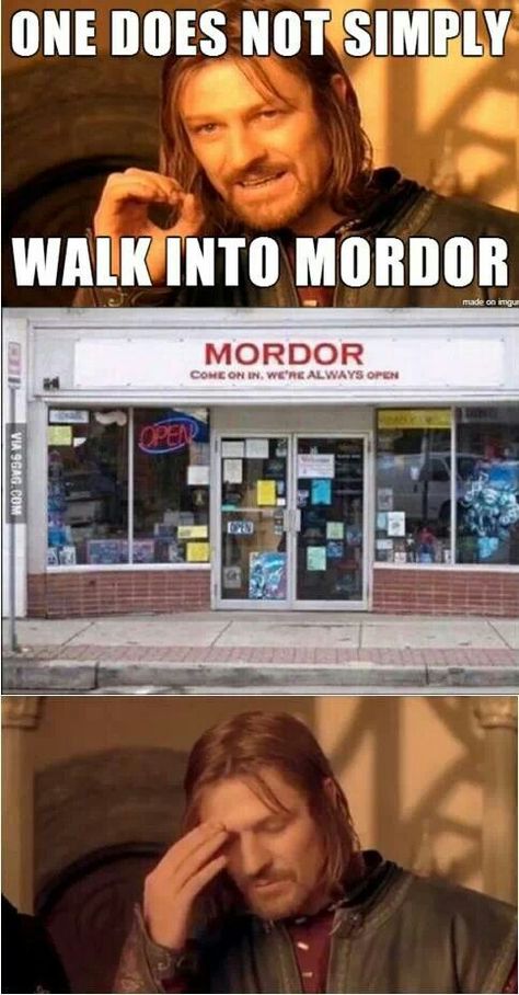 One does not simply wa... Lotr Funny, One Does Not Simply, Middle Earth, Lord Of The Rings, Tolkien, Bones Funny, The Hobbit, I Laughed, Funny Pictures