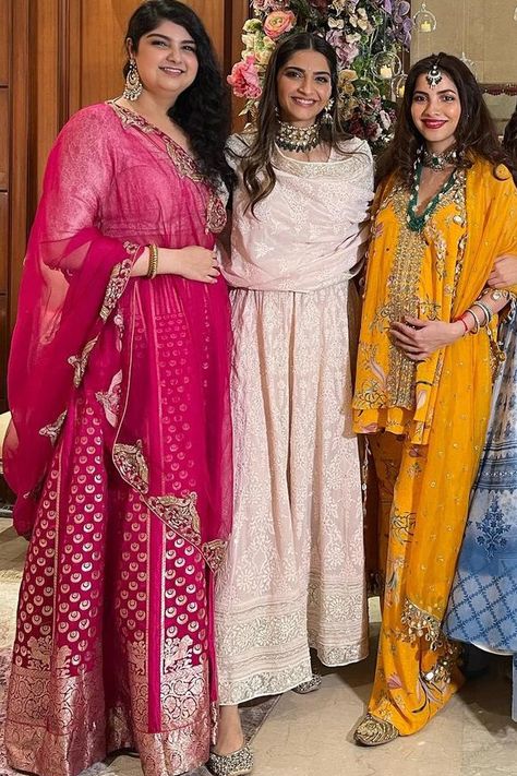 4 elegant anarkalis from Sonam Kapoor Ahuja's closet to invest in for the festive season | VOGUE India Sonam Kapoor Salwar Suits, Sonam Kapoor Traditional Outfits, Sonam Kapoor Suits, Sonam Kapoor Anarkali, Kurti Types, Traditional Wardrobe, Floral Anarkali, Chikankari Anarkali, Blue Anarkali