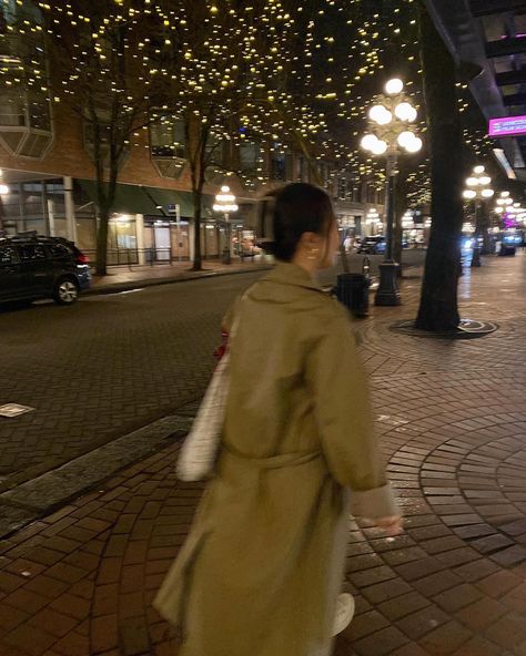 Trench Coat Aesthetic, Vancouver Gastown, Gastown Vancouver, Walking City, Atticus, Long Walks, Forest Green, Vancouver, My Dream