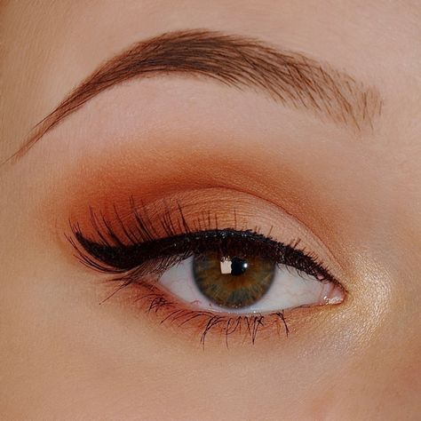 Fire Look - Temptalia Beauty Blog: Makeup Reviews, Beauty Tips Makeup On Eyes, Smokey Eye Makeup Orange, Light Orange Eye Makeup, Easy Fall Eyeshadow Looks, Light Orange Makeup Look, Simple Orange Eye Makeup, Cute Fall Eyeshadow Looks, Phoenix Makeup Firebird, Bridesmaid Makeup Orange Dress