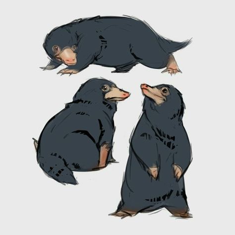 Niffler, by Fennethianell Niffler Drawing, Fantastic Beasts Niffler, Fantastic Beasts Creatures, Taupe Animal, Harry Potter Creatures, Fantastic Beasts Fanart, Beast Creature, Images Harry Potter, Harry Potter Drawings