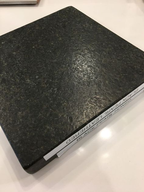 Black Leathered Granite Countertops, Leathered Granite Countertops, Black Pearl Granite, Leathered Granite, Fireplace Bookcase, Granite Kitchen Island, Kitchen Facelift, Granite Bathroom, Leather Granite