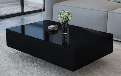 Black Square Coffee Table, Future Living Room, Side Table For Living Room, Center Table Living Room, Coffee Table Design Modern, Black Coffee Table, House Roof Design, Luxury Coffee Table, Coffee Table Modern