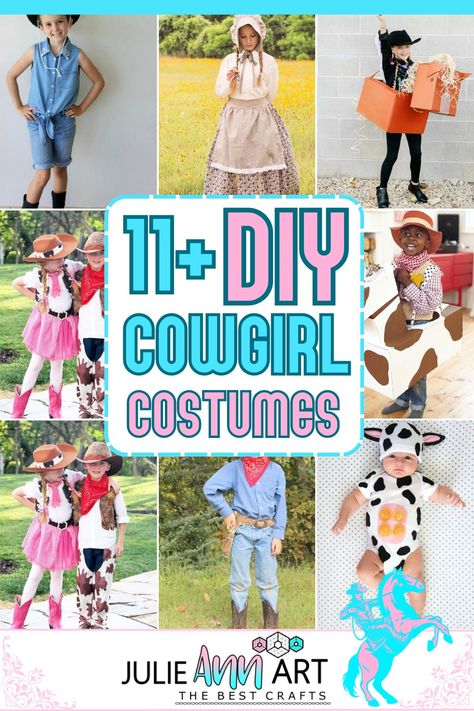 Show off your cowgirl spirit with these last-minute 11 DIY Cowgirl Costume Ideas perfect for Halloween or dress-up parties! These costumes are easy to make and cheap, so you can fit them into your budget! Diy Farmer Costume Women, Diy Cowgirl Costume, Toddler Cowgirl Costume, Cowgirl Costume Ideas, Diy Cowboy Costume, Girls Cowgirl Costume, Cowgirl Costume For Women, Cowgirl Costume Kids, Cowgirl Costume Diy