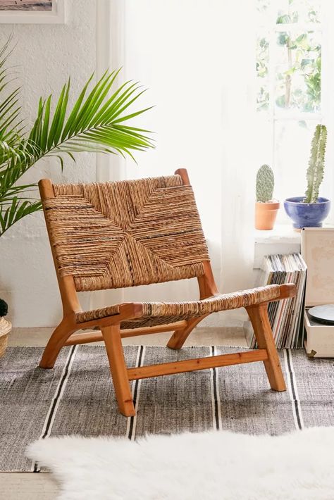 Furnitur Ruang Keluarga, Woven Chair, Apartment Furniture, Rattan Chair, Bohemian Home, Wicker Chair, Living Room Chairs, And Sign, Lounge Chair