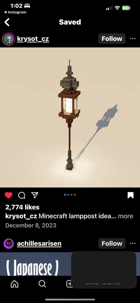 Minecraft Street Lights Ideas, Mc Lamp Post, Wall Fountain Minecraft, Minecraft Pedestal Design, Minecraft Lights Design, Lantern Post Minecraft, Minecraft Umbrella Ideas, Minecraft Medieval Chandelier, Minecraft Light Ideas Outside