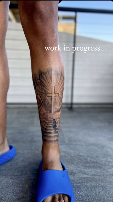 Tattoo Ideas For Leg, Calf Sleeve Tattoo, Simple Leg Tattoos, Natur Tattoo Arm, Calf Tattoo Men, Thigh Tattoo Men, His Tattoo, Meaning Quotes, Shin Tattoo