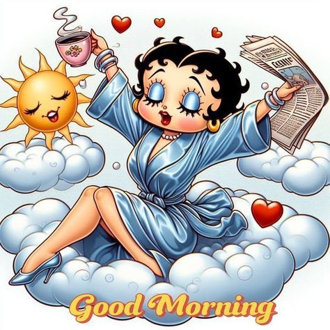 Happy Thankful Thursday, Betty Boop Coffee, Betty Cartoon, Betty Boop Posters, Betty Boop Figurines, Good Morning Animated Images, Good Morning Clips, Good Morning Facebook, Images Emoji