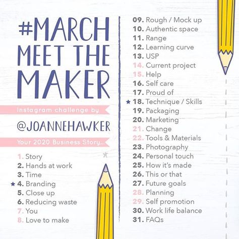 March Meet The Maker  Let's do it again!  By @joannehawker #marchmeetthemaker #marchmeetthemaker2020 Pea Crochet, Meet The Maker, Instagram Planner, Instagram Challenge, Business Stories, The Maker, Defense, Social Media, Marketing