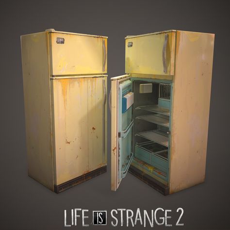 Life Is Strange Environment, Old Fridge, Vending Machines In Japan, Life Is Strange 2, Dystopian Art, Facial Expressions Drawing, Old Refrigerator, 3d Cinema, Sci Fi Architecture