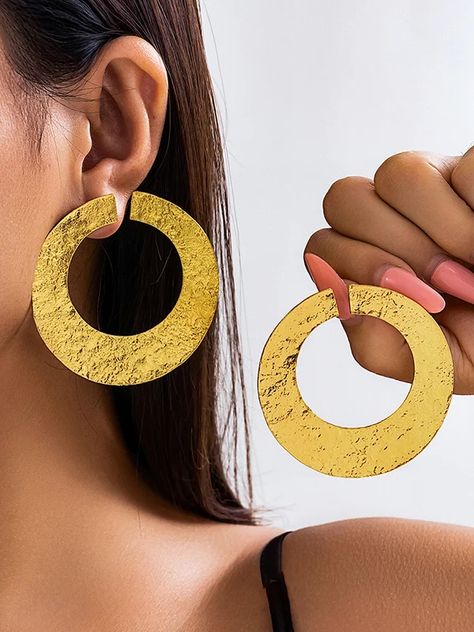 UOOZEE Big Earrings Gold, Cotton Dresses Summer, Winter Typ, Drape Maxi Dress, Earrings Aesthetic, Spring Summer Autumn Winter, Leisure Fashion, Classy Jewelry, Polka Dress