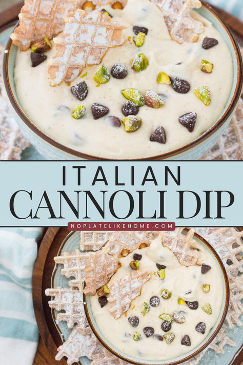 Are you looking for Italian recipes cannoli dip? You’re going to LOVE this easy recipe made with ricotta, mascarpone cheese, chocolate chips, heavy cream, a touch of orange zest and  cinnamon.  It’s no bake dessert that’s perfect to satisfy your cannoli craving! Waffle Cone Chips, Cannoli Chips, Cannoli Dip Recipe, Good Desserts To Make, Dip Dessert, Italian Desserts Easy, Italian Cannoli, Cannoli Dip, Fruit Desserts Easy