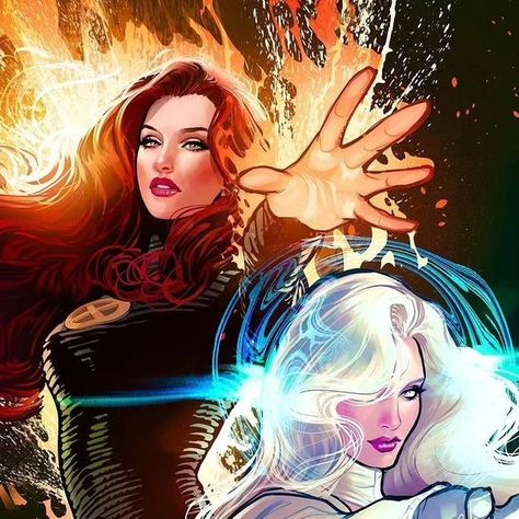 Jean Grey, X-men & Marvel on Instagram: "New X-men's Jean Grey and Emma Frost by the amazing @lukaswerneck Those attending the X-men Fandom Panel by @theuncannyexp can grab a free copy. . . Follow From the Ashes🔥 for the latest on Jean Grey, ❌-Men and Marvel. Comment, like and share ❤ . . #new xmen #phoenix #emmafrost #marvel #marvelcomic #darkphoenix #xmen #lucaswerneck" Jean Grey And Emma Frost, Jean Grey Phoenix, Marvel Heroines, Marvel Characters Art, Emma Frost, Uncanny X-men, Marvel Comics Art, Marvel Girls, White Queen