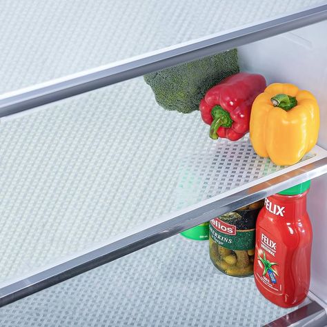 Amazon.com - Bloss Refrigerator Liners for Shelves/Refrigerator Shelf Liners/Washable Fridge Liners/Roll Pack Refrigerator Shelf Liners(Grid,18"X78") Fridge Liners, Wire Shelf Liner, Fridge Sizes, Refrigerator Liners, Fridge Drawers, Storing Fruit, Fridge Shelves, Clean Fridge, Fridge Organisers