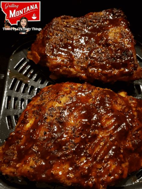 Fall Off The Bone Baby Back Ribs (In Air Fryer) - Grilling Montana Air Fryer Ribs, Air Fryer Recipes Ribs, Babyback Ribs Recipe, Baby Back Pork Ribs, Delicious Meatloaf, How To Cook Ribs, Baked Ribs, Air Fried Food, Air Fryer Oven Recipes