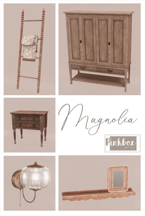 Pinkbox Anye, Sims 4 Free Mods, Sims 4 Kitchen, Old Fashioned Kitchen, Cottagecore Home, Inspired Bedroom, Cane Chair, Spanish House, Sims 4 Houses