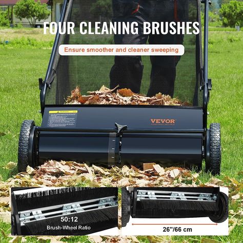 Keep Your Lawn Spotless: Unlike most lawn sweepers, our lawn sweeper has thickened and densified four brushes to increase the overall sweeping force and prevent deformation. With a sweeping width of 26"/66 cm, it can pick up 80% of the debris in one pass.
Adjust to Any Terrain: The lawn sweep is designed with an adjustable spinning brush heightsimply adjust the knob by hand to move brushes up and down without the need for any special tools. You can use it on any terrain, whether it's a sidewalk Height Scale, Leaf Sweeper, Lawn Sweepers, Lawn Sweeper, Dry Leaves, Yard Tools, Yard Care, Circular Saw Blades, Dry Leaf