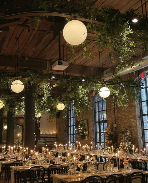 Grooms Room Decor Wedding Ideas, Warehouse Wedding Reception, Event Space Decor, Industrial Wedding Inspiration, Nyc Florist, Wythe Hotel, Forest Theme Wedding, Brewery Wedding, Hotel Wedding Venues