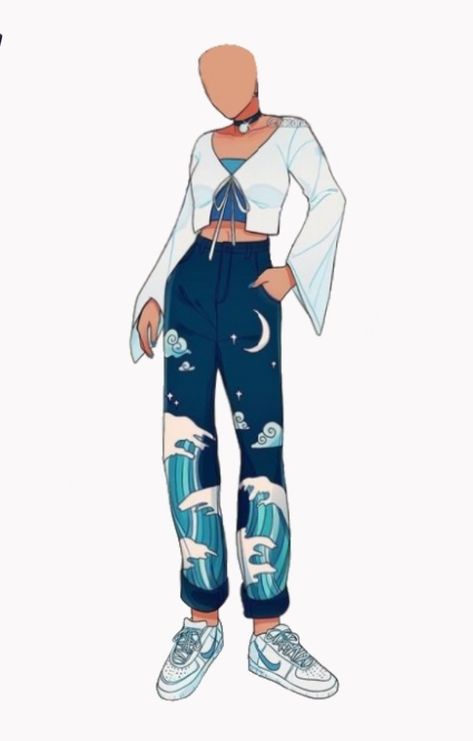 Ocean Themed Outfits Drawing, Water Aesthetic Clothes, Ocean Themed Outfits Male, Water Themed Outfits Male, Ocean Themed Clothes, Water Oc Male, Water Themed Outfits, Draw Ur Oc In This Outfit, Ocean Outfits