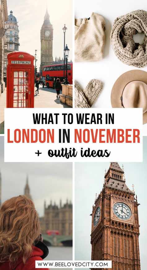 Visiting London in November? Get ready for cool, crisp weather with layers and stylish fall outfits. Pack cozy sweaters, a chic coat, and waterproof boots for exploring the city. London’s November fashion calls for comfy scarves and trendy hats to stay warm. Whether you're sightseeing or enjoying fall activities, this packing list will have you ready for London’s unpredictable weather! #LondonFashion #NovemberInLondon #FallInLondon Fall Outfits London 2024, London Packing List November, Fall London Outfits 2024, London Outfits November, Uk Packing List Fall, Paris In November Packing List, Things To Do In London In November, London In November Outfits Women, Fall In London Aesthetic