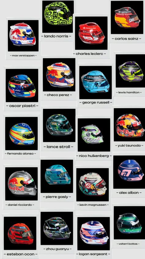 F1 Drivers Helmets 2024 #f1aesthetic #formulaone #f1drivers #f1helmet Cool F1 Helmets, F1 Helmet Aesthetic, F1 Drivers Helmets, F1 Helmet Design, Formula 1 Helmet, F1 Stickers, F1 Helmet, F1 2024, F1 Wallpaper