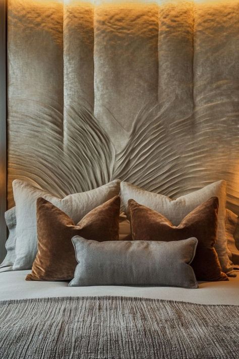 Make a bold statement with unique headboards that elevate your bedroom style. #StatementHeadboards #BedroomDecor #BoldInteriors Bed Back Wall Design, Bed Back Wall, Back Wall Design, Statement Headboard, Unique Headboards, Headboard Wall, Bedroom Style, Bed Back, Pretty Bedroom