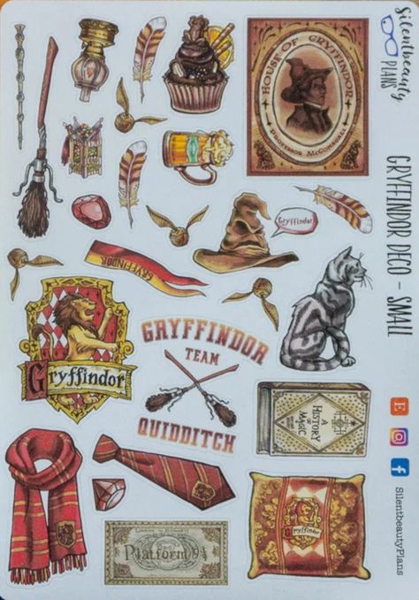 Harry Potter Gryffindor Stickers, Harry Potter Aesthetic Stickers, Gryffindor Stickers, Harry Potter Clipart, Harry Potter Planner, Harry Potter Scrapbook, Harry Potter Journal, Imprimibles Harry Potter, Harry Potter Art Drawings