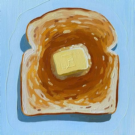 Bread And Butter Drawing, Toast Painting, Home Sketch, Butter Toast, 귀여운 음식 그림, Food Painting, Oil Pastel Art, Keto Lifestyle, Sketch Style