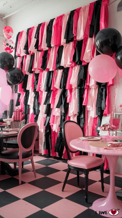 galentine party decor Living Room Vibes, Party Decor Ideas, Streamer Backdrop, Diy Crafts Christmas, Room Vibes, Galentines Party, Valentine's Day Crafts For Kids, Decor Hacks, Diy Balloon