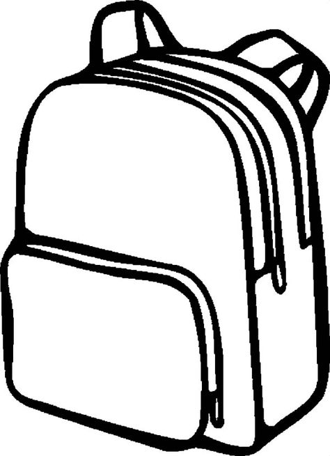 Backpack Printable, Backpack Template, Backpack Drawing, Black And White Bags, Back To School Crafts, Drawing Bag, Education School, Colorful Backpacks, Clipart Black And White