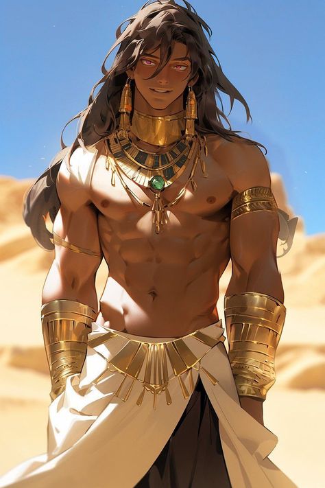 Awra Briguela Face, Egyptian Man Drawing, Anubis Art Anime, Anime Man With Red Hair, Anime Arabian Guy, Egyptian Man Art, Anime Egyptian Guy, Egyptian Oc Male, Egyptian Character Design Male