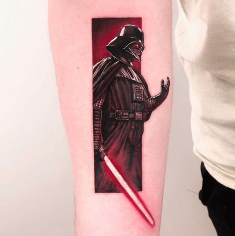 20 of the most amazing Darth Vader Tattoos! - Body Artifact Vader Lightsaber Tattoo, Darth Vader Lightsaber Tattoo, Darth Vader Tattoo Design, Vader Tattoo, Star Wars Tattoo Sleeve, Lightsaber Tattoo, Darth Vader Tattoo, Vader Lightsaber, Darkside Tattoo