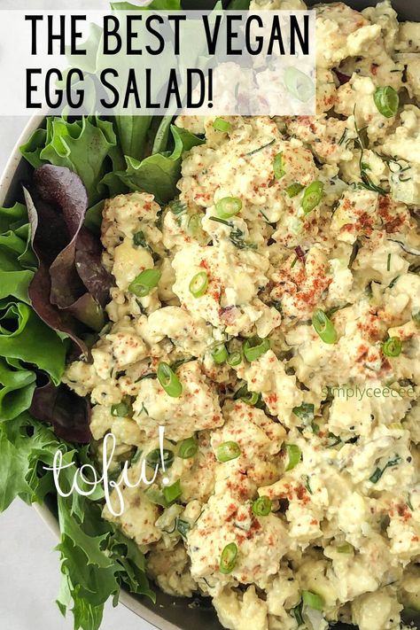 This is the BEST vegan egg salad recipe. The texture and eggy flavor is as close to egg salad as you can get without eggs. It's a high protein, low carb, healthy lunch. Everyone loves it - even the kids approve! Vegan Egg Salad Recipe, Tofu Egg Salad, Vegan Egg Salad, Tofu Scrambled Eggs, Healthy 2024, Hearty Salad Recipes, Vegetarian Sandwich Recipes, Easy Egg Salad, Cooking Tofu