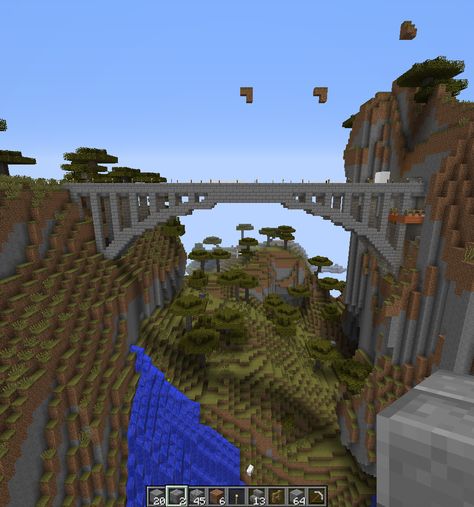 Mountain Bridge Minecraft Mountain Castle, Minecraft Blueprint, Mountain Castle, Mountain Bridge, Minecraft Bridge, Minecraft Mountain, Google Ideas, Construction Minecraft, Minecraft Building Guide