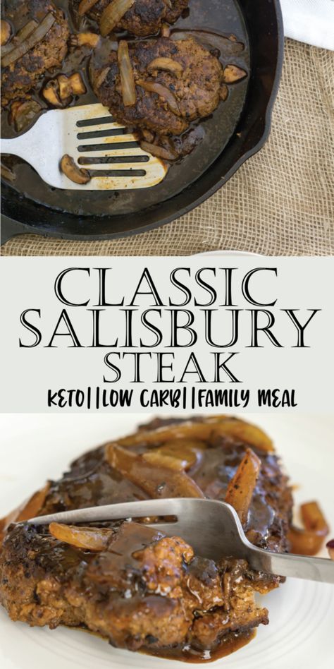 Keto Salisbury Steak, Keto Steak, Baked Steak, Salisbury Steak Recipes, Desserts Keto, Keto Vegan, Low Carb Low Sugar, Low Carb Diets, Keto Ideas