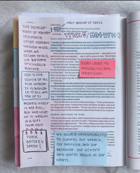 James 1 Bible Journaling, James Bible Journaling, James Bible Study, Bible Annotations, Bible Study James, Bible Journal Prompts, Choose God, James Book, Bible Lettering