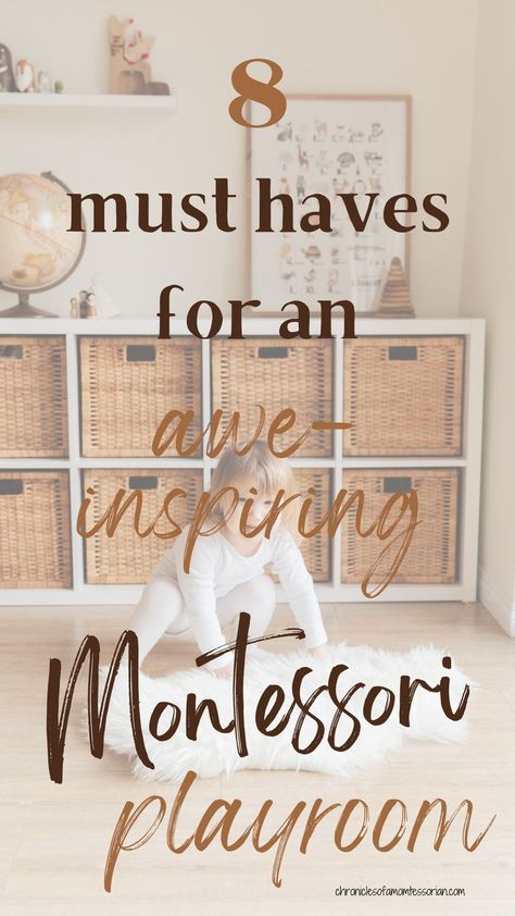 8 must haves for an awe-inspiring Montessori playroom #montessori #montessorihome Target Playroom Ideas, Infant Toy Storage, Girls Montessori Bedroom, Toddler Play Rooms, Simple Montessori Playroom, Infant Playroom Ideas, Montessori Bedroom Boy, Montessori Bedroom Toddler, Small Montessori Bedroom