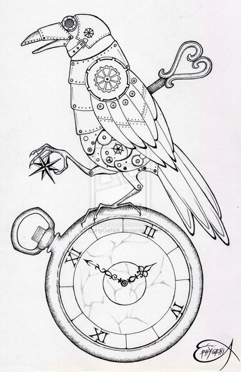 Steampunk Art Drawing, Steampunk Drawing, Steampunk Outfits, Steampunk Coloring, Steampunk Tattoo, Steampunk Animals, Steampunk Crafts, Arte Robot, Steampunk Design