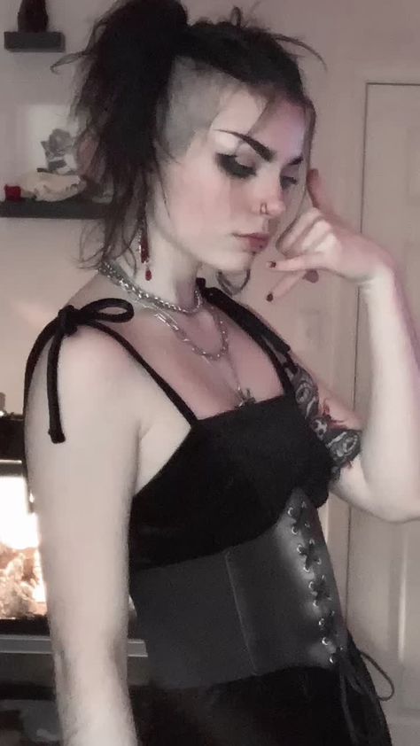 Reagan 🕷(@reggspregg) on TikTok: Missed the pigtails #galentinesday #goth #alternative #fyp #foryoupage #eminem #horrorcore Pigtails Undercut, Goth Pigtails, Non Binary Hair, Side Undercut, Goth Hair, Cute Goth, Pigtail Hairstyles, Hair Haircuts, Undercut Hairstyles